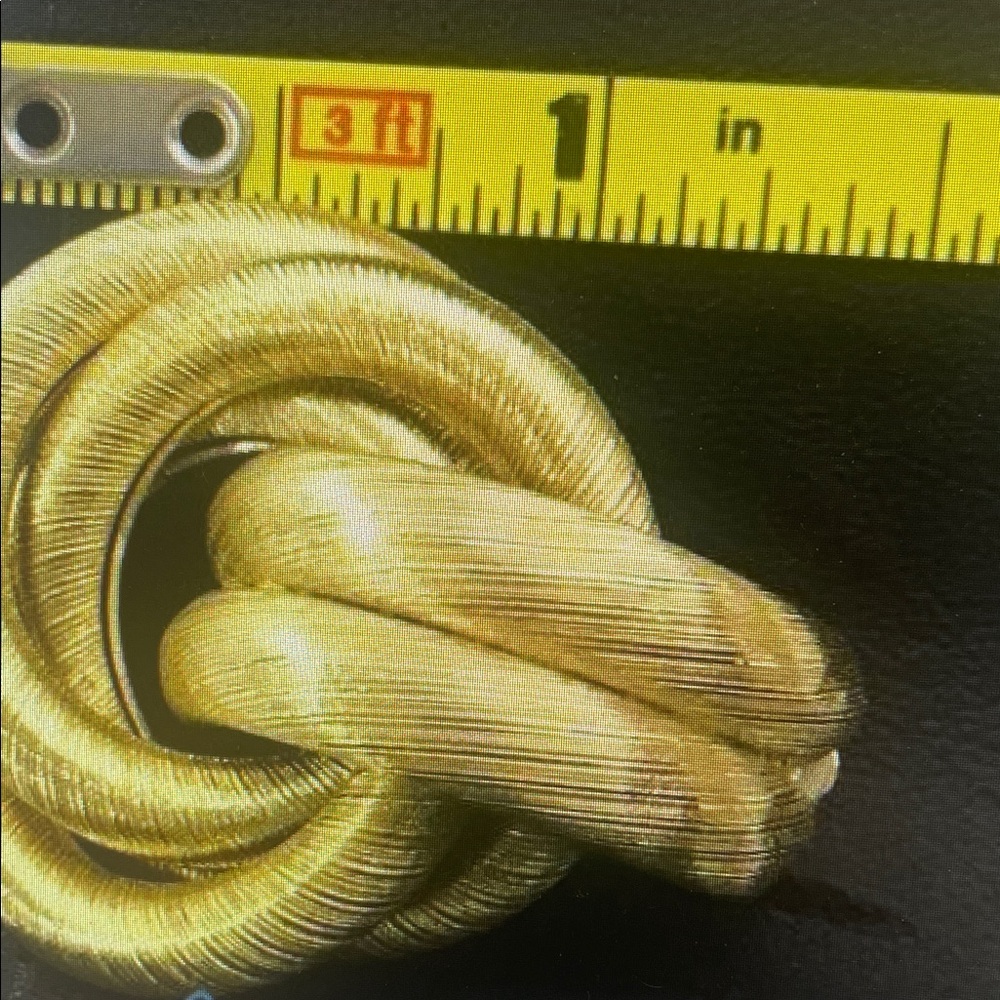 Givenchy Brushed Gold Interlocking Knot Clip-On E… - image 6